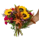 podzimní kytice se slunečnicemi